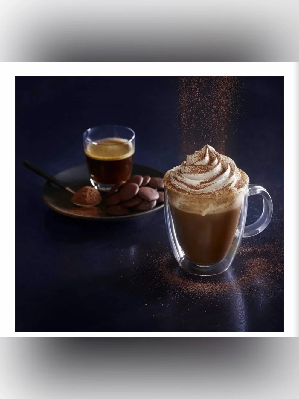 Ghirardelli Dark Chocolate and cocoa powder